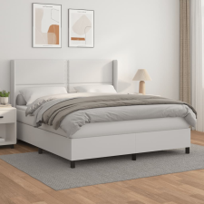 vidaXL fehér műbőr rugós ágy matraccal 180 x 200 cm ágy és ágykellék