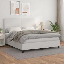 vidaXL fehér műbőr rugós ágy matraccal 180 x 200 cm ágy és ágykellék