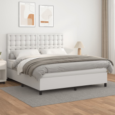 vidaXL fehér műbőr rugós ágy matraccal 180 x 200 cm ágy és ágykellék