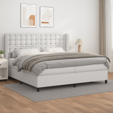vidaXL fehér műbőr rugós ágy matraccal 200 x 200 cm ágy és ágykellék