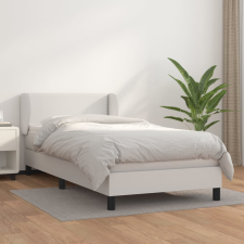 vidaXL Fehér műbőr rugós ágy matraccal 90 x 200 cm ágy és ágykellék