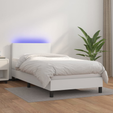 vidaXL fehér műbőr rugós ágy matraccal és LED-del 100x200 cm ágy és ágykellék