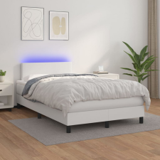 vidaXL fehér műbőr rugós ágy matraccal és LED-del 120x200 cm ágy és ágykellék