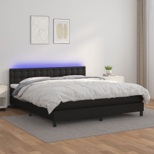 vidaXL fehér műbőr rugós ágy matraccal és LED-del 180x200 cm ágy és ágykellék