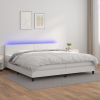 vidaXL fehér műbőr rugós ágy matraccal és LED-del 200x200 cm