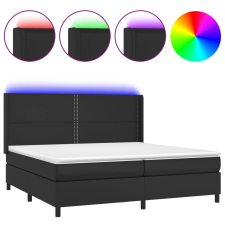 vidaXL fehér műbőr rugós ágy matraccal és LED-del 200x200 cm (3139343) ágy és ágykellék