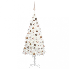 vidaXL fehér műkarácsonyfa LED-ekkel és gömbszettel 180 cm műfenyő