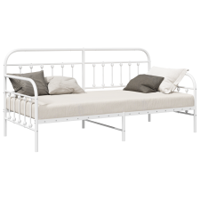 vidaXL Fehér Nappali Keret 90x190 cm Acél (42002644) ágy és ágykellék
