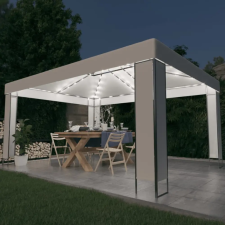 vidaXL fehér pavilon LED fényfüzérrel 3 x 4 m kerti bútor