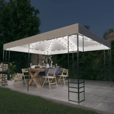 vidaXL fehér pavilon LED fényfüzérrel 4 x 3 x 2,7 m kerti bútor