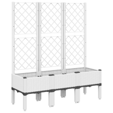 vidaXL fehér polipropilén rácsos kerti ültetőláda 120 x 40 x 142 cm (367929) kerti tárolás