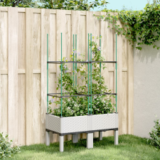 vidaXL fehér polipropilén rácsos kerti ültetőláda 80 x 40 x 142,5 cm kerti tárolás