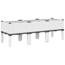vidaXL fehér PP rácsos kerti ültetőláda 120 x 40 x 42 cm (367899) kerti tárolás