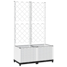 vidaXL fehér PP rácsos kerti ültetőláda 80 x 40 x 136 cm (153282) kerti tárolás
