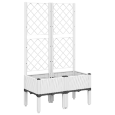 vidaXL fehér PP rácsos kerti ültetőláda 80 x 40 x 142 cm (367924) kerti tárolás
