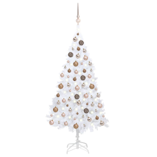 vidaXL fehér PVC műkarácsonyfa LED-ekkel és gömbszettel 150 cm  (3077626) műfenyő