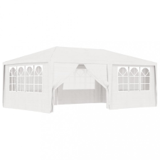 vidaXL Fehér rendezvénysátor oldalfalakkal 4 x 6 m 90 g/m² sátor