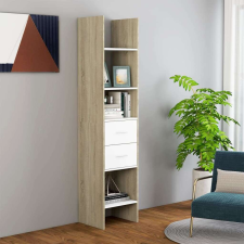 vidaXL fehér-sonoma színű forgácslap könyvszekrény 40 x 35 x 180 cm bútor