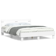 vidaXL fehér szerelt fa ágykeret fejtámlával 150 x 200 cm ágy és ágykellék
