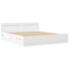 vidaXL fehér szerelt fa ágykeret fejtámlával 200 x 200 cm (3295534) ágy és ágykellék