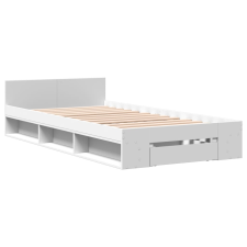 vidaXL fehér szerelt fa ágykeret fiókkal 100 x 200 cm ágy és ágykellék