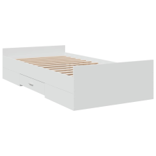 vidaXL fehér szerelt fa ágykeret fiókokkal 100 x 200 cm (3280328) ágy és ágykellék