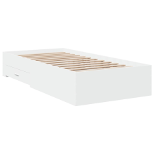 vidaXL fehér szerelt fa ágykeret fiókokkal 100 x 200 cm (3280419) ágy és ágykellék