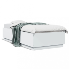 vidaXL Fehér szerelt fa ágykeret LED-világítással 100 x 200 cm ágy és ágykellék