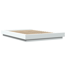 vidaXL fehér szerelt fa ágykeret LED-világítással 120 x 200 cm ágy és ágykellék