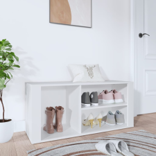 vidaXL fehér szerelt fa cipősszekrény 100x35x45 cm bútor