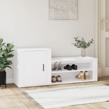 vidaXL fehér szerelt fa cipősszekrény 130x35x54 cm bútor
