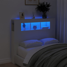 vidaXL fehér szerelt fa LED-es fejtámla 120x18,5x103,5 cm ágy és ágykellék