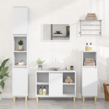 vidaXL fehér szerelt fa mosdószekrény 80 x 33 x 60 cm fürdőszoba bútor