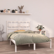 vidaXL fehér tömör fa ágykeret 135 x 190 cm (4FT6 Double) ágy és ágykellék