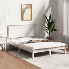 vidaXL fehér tömör fa ágykeret 135 x 190 cm (4FT6 Double) ágy és ágykellék