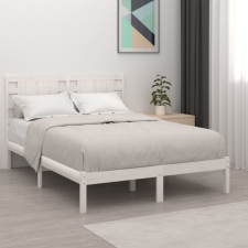 vidaXL Fehér tömör fa ágykeret 135 x 190 cm (4FT6 Double) ágy és ágykellék
