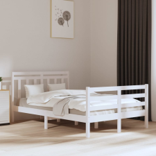 vidaXL fehér tömör fa ágykeret 135x190 cm (4FT6 Double) ágy és ágykellék