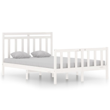 vidaXL fehér tömör fa ágykeret 135x190 cm (4FT6 Double) (3105356) ágy és ágykellék