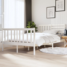 vidaXL fehér tömör fa ágykeret 140 x 190 cm ágy és ágykellék