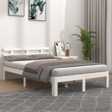 vidaXL fehér tömör fa ágykeret 140 x 190 cm ágy és ágykellék