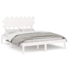 vidaXL fehér tömör fa ágykeret 140 x 190 cm (3104849) ágy és ágykellék