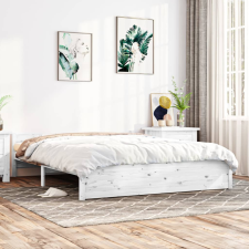 vidaXL fehér tömör fa ágykeret 140x190 cm ágy és ágykellék