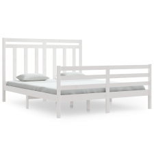 vidaXL fehér tömör fa ágykeret 160 x 200 cm (3105326) ágy és ágykellék