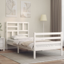 vidaXL fehér tömör fa ágykeret fejtámlával 100 x 200 cm ágy és ágykellék