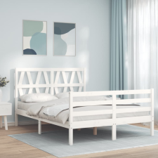 vidaXL fehér tömör fa ágykeret fejtámlával 120 x 200 cm ágy és ágykellék