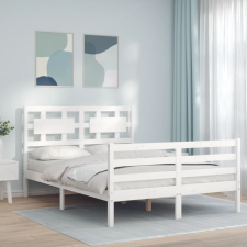 vidaXL fehér tömör fa ágykeret fejtámlával 120 x 200 cm ágy és ágykellék