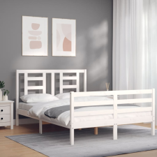 vidaXL fehér tömör fa ágykeret fejtámlával 120 x 200 cm ágy és ágykellék