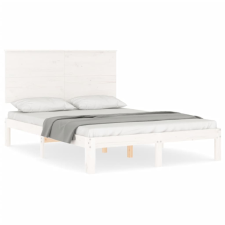 vidaXL fehér tömör fa ágykeret fejtámlával 120 x 200 cm (3193657) ágy és ágykellék