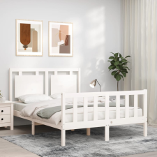 vidaXL fehér tömör fa ágykeret fejtámlával 140 x 200 cm ágy és ágykellék
