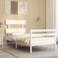 vidaXL fehér tömör fa ágykeret fejtámlával (3FT Single) ágy és ágykellék